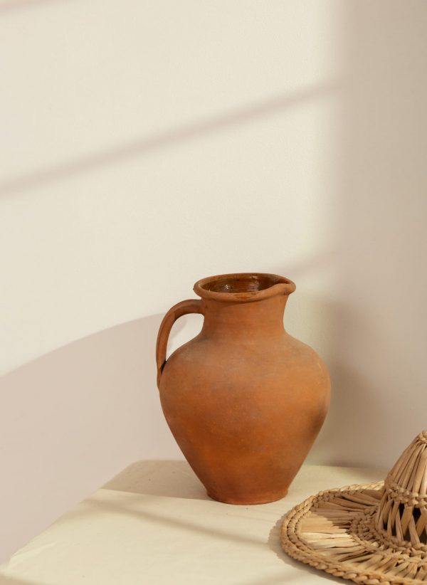 Ceramic Floral Handmade Vase with Diamond Pattern - Image 2